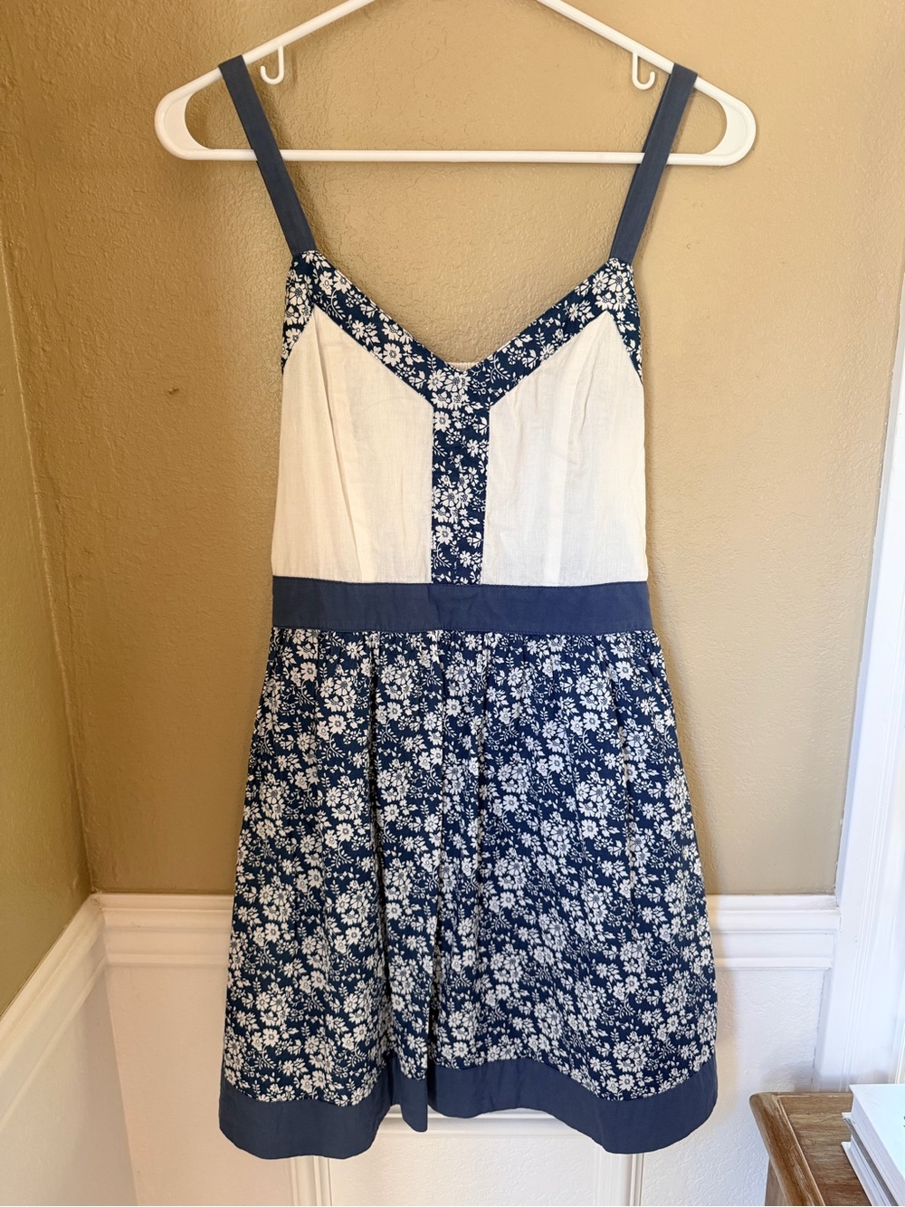 YA Los Angeles Navy Blue and White Floral Sundress